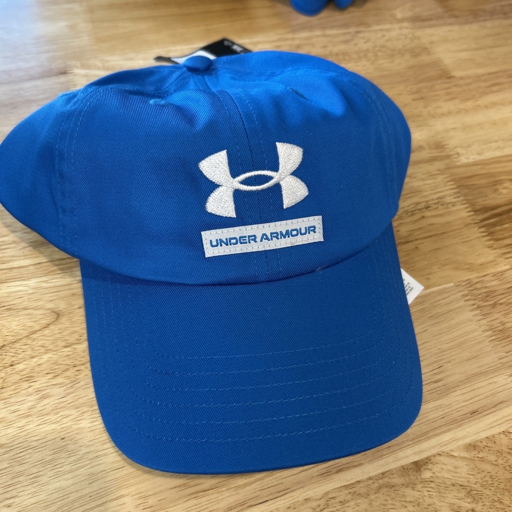 Under Armour Solid Blue Strap Back Dad Hat Cap NEW 1369783 OSFM